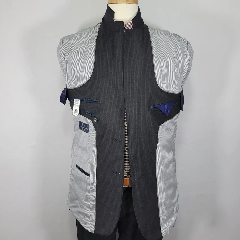Brooks Brothers Explorer Fitzgerald‎ Men's Sport Coat Striped CH Black Wool 41R